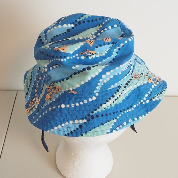 Patagonia Baby Sun Bucket Hat - Kids' with Velcro Strap Size 12M Fish Theme - Picture 3 of 9